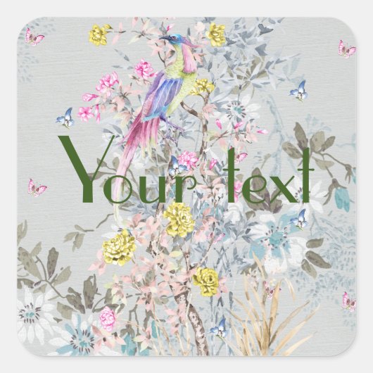 Chine soiree,toile,自然シーン，アンティーク，パターン，ペ スクエアシール (正面)