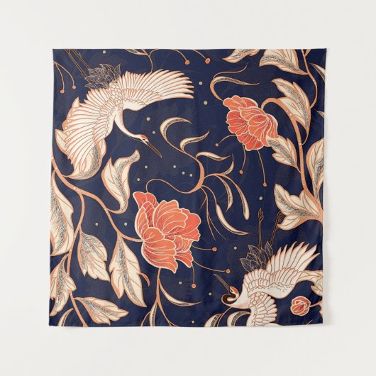 Chinese ancient style beautiful petals タペストリー (正面(横))