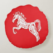 Chinese Animal Zodiac New Year Round Pillow Horse ラウンドクッション (裏面)