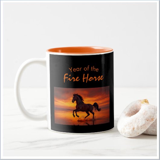Chinese Astrology Year of the Fire Horse ツートーンマグカップ