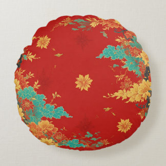 chinese background round pillow ラウンドクッション