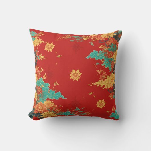 chinese background throw pillow クッション (正面)