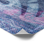 Chinese blue pink love symbol poster print ポスター (角)