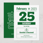 Chinese calendar style save the date  invitation 招待状 (正面/裏面)