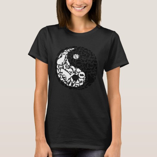 Chinese Cats Yin Yang Symbol Cat Tシャツ (正面)