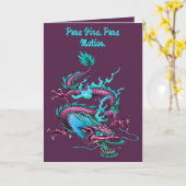 Chinese Cloud Dragon Mythical Rain Maker Creature カード (黄色い花)