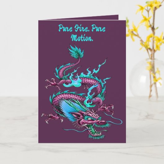 Chinese Cloud Dragon Mythical Rain Maker Creature  カード (黄色い花)