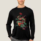 Chinese Coiling Dragon Mythical Time Controlling トライブレンドTシャツ (正面)