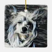 Chinese Crested セラミックオーナメント (裏面)