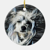 Chinese Crested セラミックオーナメント (裏面)