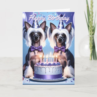 Chinese Crested Birthday カード