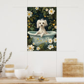 Chinese Crested Dog In Bathtub Poster, Funny Dog ポスター (キッチン)