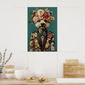 Chinese Crested Dog In Suit Poster, Chinese ポスター (キッチン)