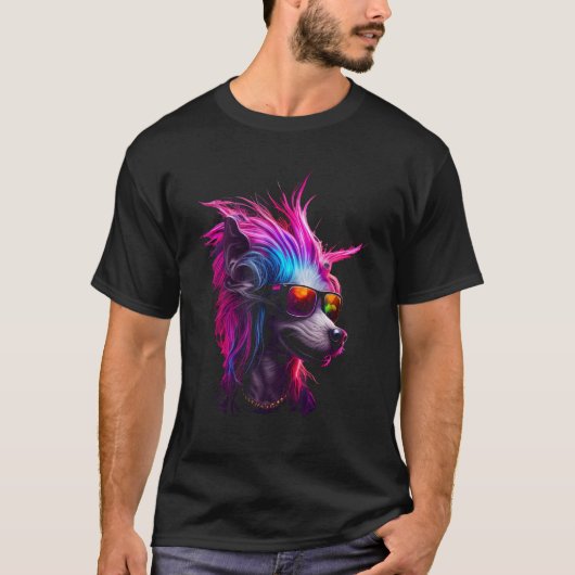 Chinese Crested Dog owner Vaporwave Notorious DJ Tシャツ (正面)
