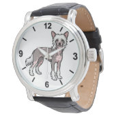 Chinese Crested Dog Wrist Watch Stylish Pet 腕時計 (アングル)