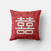 Chinese "Double Happiness" Wedding Throw Pillow クッション (裏面)
