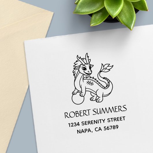 Chinese Dragon Address セルフインキングスタンプ