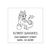 Chinese Dragon Address ラバースタンプ (インプリント)