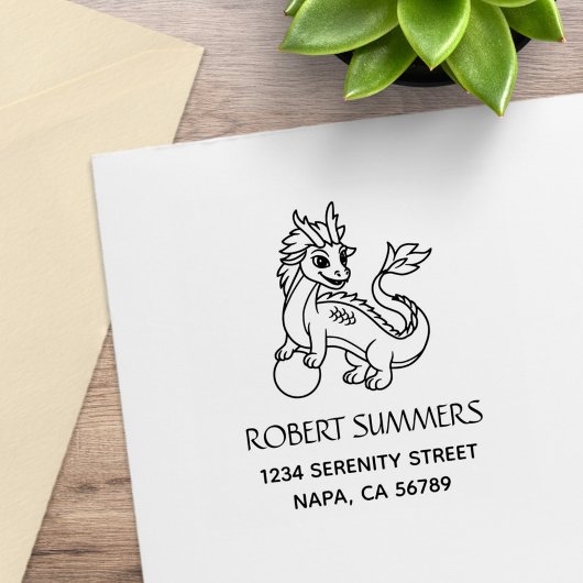 Chinese Dragon Address ラバースタンプ