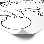 Chinese Dragon Coloring Page ポスター (角)