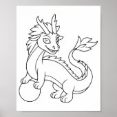 Chinese Dragon Coloring Page ポスター (正面)