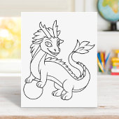 Chinese Dragon Coloring Page ポスター