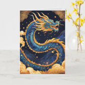 chinese dragon greeting card カード (黄色い花)