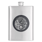 Chinese Dragon in Black and White Personalized フラスク (正面)
