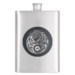 Chinese Dragon in Black and White Personalized フラスク