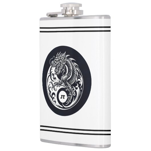 Chinese Dragon in Black and White Personalized フラスク (左)
