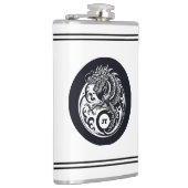 Chinese Dragon in Black and White Personalized フラスク (右)