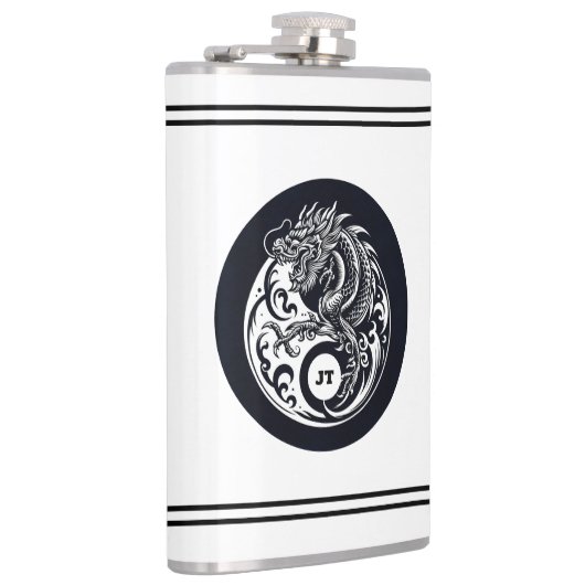 Chinese Dragon in Black and White Personalized フラスク (右)