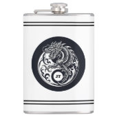 Chinese Dragon in Black and White Personalized フラスク (正面)