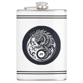 Chinese Dragon in Black and White Personalized フラスク