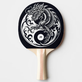Chinese Dragon in Black and White Personalized 卓球ラケット