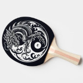 Chinese Dragon in Black and White Personalized 卓球ラケット (横)