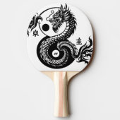Chinese Dragon in Black and White Personalized 卓球ラケット (裏面)