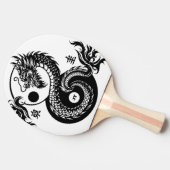 Chinese Dragon in Black and White Personalized 卓球ラケット (横)