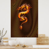 Chinese Dragon Optical Illusion Wall Art II ポスター (キッチン)