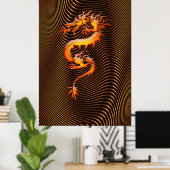 Chinese Dragon Optical Illusion Wall Art II ポスター (ホームオフィス)