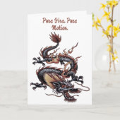 Chinese Dragon Painting Isolated Cut Out カード (黄色い花)