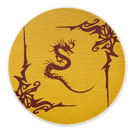 Chinese Dragon, Red Dragon, Fantasy, Mythology セラミックノブ (正面)