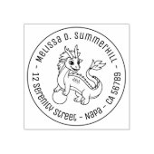 Chinese Dragon Round Address ラバースタンプ (インプリント)