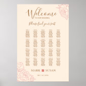 Chinese Elegant Wedding Welcome Seating Chart ポスター (正面)