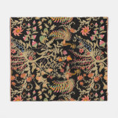 Chinese fairy floral pattern with beautiful birds フリースブランケット (正面(横))