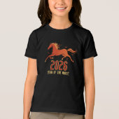 Chinese Fire Horse New Year 2026 Kid's トライブレンドＴシャツ (正面)
