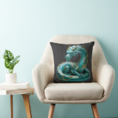 Chinese Green Gold Dragon Art Fantasy Design With クッション (椅子)