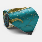 Chinese Green Gold Dragon Art Fantasy Design With  ネクタイ (ロール)