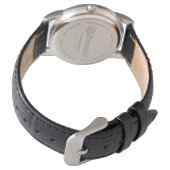 Chinese Hanzi Numerals Black Leather Watch 腕時計 (裏面)