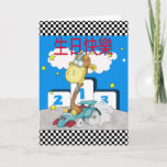 Chinese Happy Birthday - 生日快樂 - Racing Card Giraff カード<br><div class="desc">Chinese Happy Birthday - 生日快樂 - Racing Card Giraffe</div>